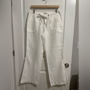 Banana Republic Martin Fit White Linen pants